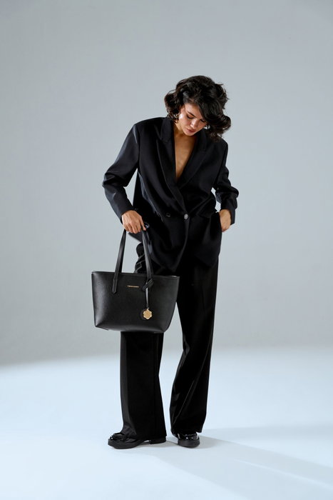 Vince Camuto Bolso Tote Negro Taormina - 100% Piel de Polivinilo Lujoso y Versátil
